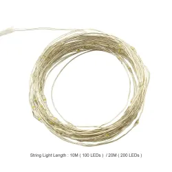 Solenergi - LED-streng - eventyrlys - vanntett - utendørs julepynt - 10m - 20m