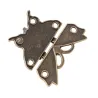 Papillon antique en bronze - moraillon - loquet - serrure de meuble