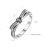Elegant ring with crystal bowknot - 925 sterling silverRings