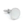 Boutons de manchette ronds en perles d'argent