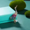 Grue en cristal avec perle - broche