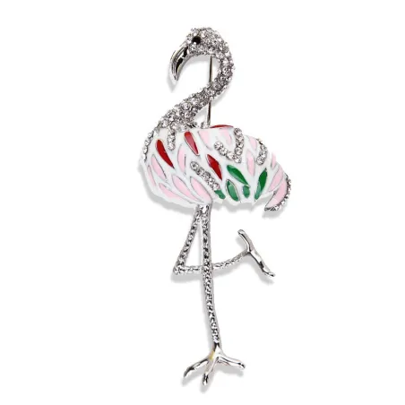 Broche grue en cristal
