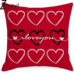 Fundas de cojinesFunda de cojín rojo/blanco - Motivos San Valentín - 45cm * 45cm