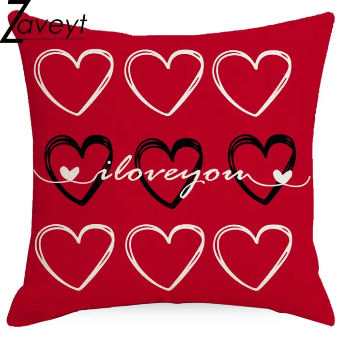 Fundas de cojinesFunda de cojín rojo/blanco - Motivos San Valentín - 45cm * 45cm