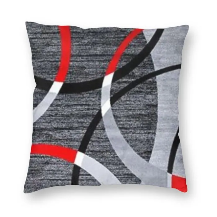 Rød / sort / hvid pudebetræk - 45 cm * 45 cm
