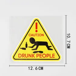 Decorative car sticker - CAUTION DRUNK PEOPLEStickers