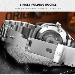 TEVISE - elegante orologio automatico - acciaio inossidabile - impermeabile - oro/verde