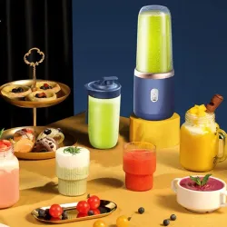 Multifunksjon 6-blads blender - juicer / smoothie maker / isknuser - USB