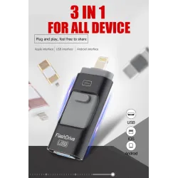 OTG-mikroflash-stasjon med to formål - USB 3.0 - for iPhone / Android