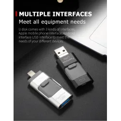 Dobbelt OTG mikroflashdrev - USB 3.0 - til iPhone / Android