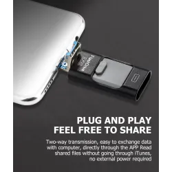 OTG-mikroflash-stasjon med to formål - USB 3.0 - for iPhone / Android