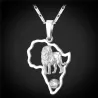 Africa map / lion pendant - with necklaceNecklaces