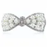 Kristallbowknot med pärlor - hårspänne