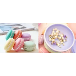 Range bijoux - boite de rangement - forme mini macarons