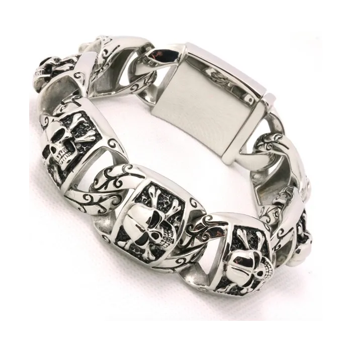Gothic style - bracelet with skeletons - 316L stainless steelBracelets