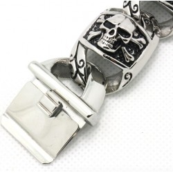 Estilo gótico - pulseira com esqueletos - aço inoxidável 316L