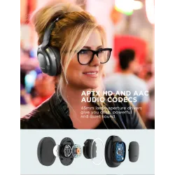 COWIN E9 - bezprzewodowe słuchawki Bluetooth - z mikrofonem - hybrydowa aktywna redukcja szumówSłuchawki