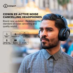 COWIN E9 - fones de ouvido Bluetooth sem fio - com microfone - cancelamento de ruído ativo híbrido