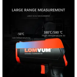 Digital infrared thermometer - non contact handheld gun laser with LCD displayMeasurement