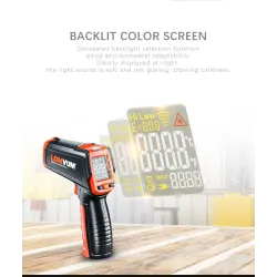 Digital infrared thermometer - non contact handheld gun laser with LCD displayMeasurement