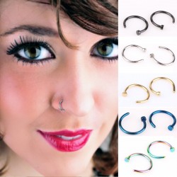 Nose hoop ring - body piercing - stainless steel - 2 piecesPiercings