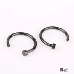 Nesebøyle ring - kroppspiercing - rustfritt stål - 2 stk