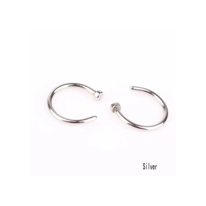 Kolczyk do nosa - piercing - stal nierdzewna - 2 sztukiPiercing
