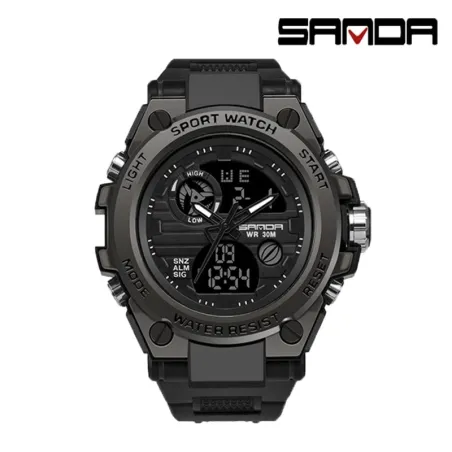 SANDA - sports Quartz-klokke - lysende - vanntett