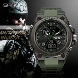 SANDA - sports Quartz-klokke - lysende - vanntett