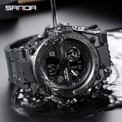 SANDA - sportowy zegarek kwarcowy - świecący - wodoodpornyZegarki