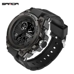 SANDA - sports Quartz-klokke - lysende - vanntett
