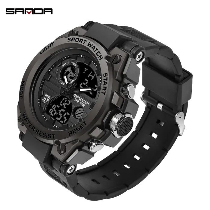 SANDA - sports Quartz-klokke - lysende - vanntett