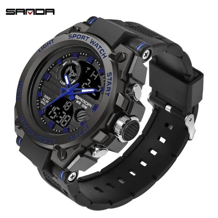 SANDA - sports Quartz-klokke - lysende - vanntett