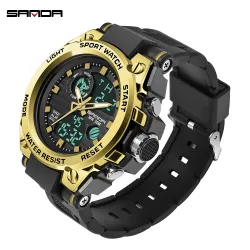 SANDA - sports Quartz-klokke - lysende - vanntett