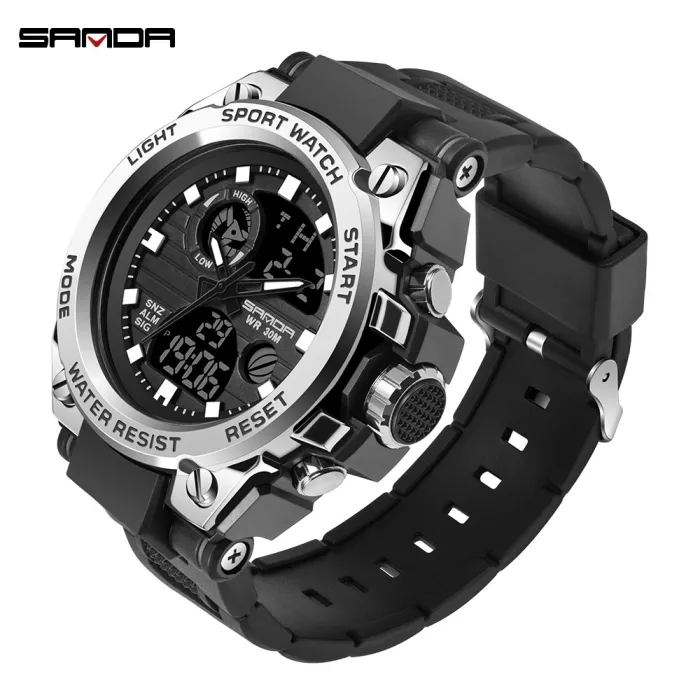SANDA - sports Quartz-klokke - lysende - vanntett