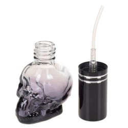 Frasco de perfume de vidro - recipiente vazio - com atomizador - forma de caveira - 8ml