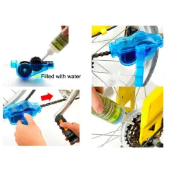 Kit de limpeza de corrente de bicicleta - com escovas de limpeza