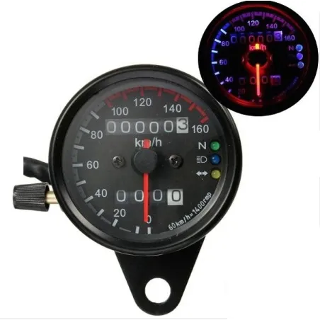 Compteur kilométrique moto universel - double compteur de vitesse - jauge - LED - KM/H