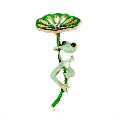 Spilla con loto/rana