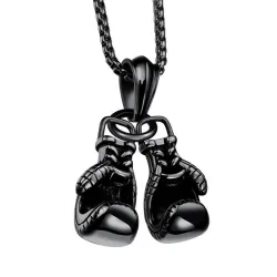 Collana con doppio ciondolo guantoni da boxe