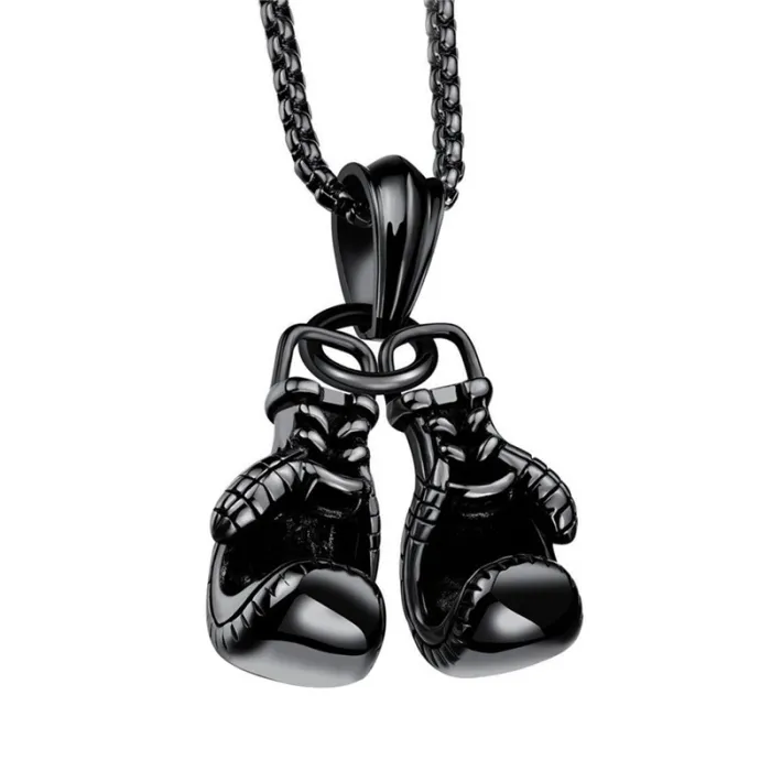Collana con doppio ciondolo guantoni da boxe