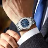 POEDAGAR - elegant Quartz klocka - vattentät - rostfritt stål - blå