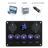 Vippbrytarpanel - vattentät digital voltmeter - för bil - båt - lastbil - 12V - USB - LED