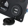 Vippbrytarpanel - vattentät digital voltmeter - för bil - båt - lastbil - 12V - USB - LED