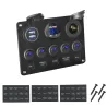 Vippbrytarpanel - vattentät digital voltmeter - för bil - båt - lastbil - 12V - USB - LED