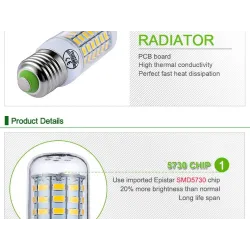 BombillaBombilla para lámpara LED - SMD 5730 - 220V - E14 - E27