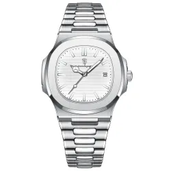POEDAGAR - elegant quartz horloge - waterdicht - edelstaal - witHorloges