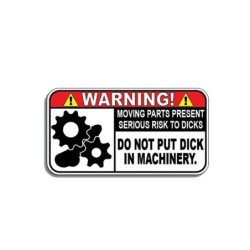 Zabawna naklejka na samochód - Warning In MachineryNaklejki