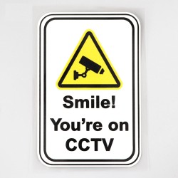 Adesivo de advertência - SORRISO! VOCÊ ESTÁ NO CCTV