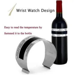 Vinflasketermometer - rustfri stålclips - med LCD-display